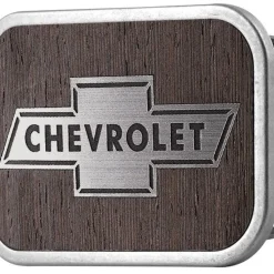 Chevy Bowtie Framed Marquetry Black Walnut/Metal - Matte Rock Star Buckle