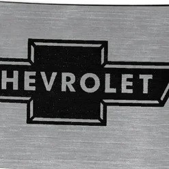 Chevy Bowtie Rock Star Buckle - Brushed Silver/Black