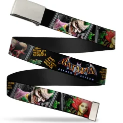 Chrome Buckle Web Belt - BATMAN ARKHAM ASYLUM Patients Joker/Poison Ivy/Harley Quinn Webbing