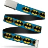 Chrome Buckle Web Belt - Bat Signal-3 Blue/Black/Yellow Webbing