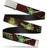 Chrome Buckle Web Belt - Classic TEENAGE MUTANT NINJA TURTLES Battle Poses/Group Pose7 Webbing