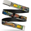Chrome Buckle Web Belt - CATDOG Characters Running Webbing