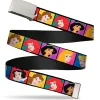 Chrome Buckle Web Belt - Disney Princess Blocks Webbing