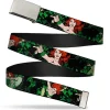 Chrome Buckle Web Belt - DC Originals Poison Ivy 3-Poses/Ivy Black/Greens Webbing