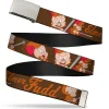 Chrome Buckle Web Belt - ELMER FUDD w/Poses Browns Webbing