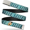 Chrome Buckle Web Belt - Fred Face YABBA DABBA DOO Blues Webbing