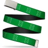 Chrome Buckle Web Belt - Green Lantern Logo Green/White Webbing