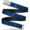 Chrome Buckle Web Belt - Harry Potter RAVENCLAW & Crest Blue/Black Webbing