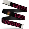 Chrome Buckle Web Belt - Harry Potter GRYFFINDOR & Crest Black/Red Webbing