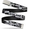 Chrome Buckle Web Belt - JUSTICE LEAGUE Superheroes Retro Pop White/Black Webbing