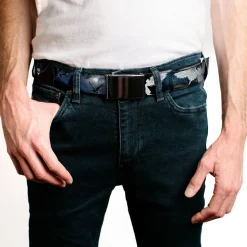 Chrome Buckle Web Belt - Maleficent/Maleficent Dragon/Diaval Forest Poses Webbing