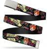 Chrome Buckle Web Belt - Pebbles Face/Pose Tattoo Banners NICE ICE BABY Webbing