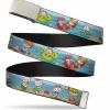 Chrome Buckle Web Belt - Rugrats Beach Play Scene Webbing