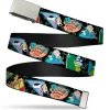 Chrome Buckle Web Belt - ROCKO'S MODERN LIFE Character Portraits/Triangles Black/Blue Webbing