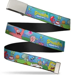 Chrome Buckle Web Belt - SpongeBob and Friends/Logo Webbing