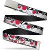 Chrome Buckle Web Belt - Sylvester the Cat Expressions Gray Webbing