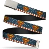 Chrome Buckle Web Belt - Superman Shield Americana Red/White/Blue/Yellow Webbing