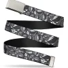 Chrome Buckle Web Belt - Steal Your Face Stacked Gray Webbing