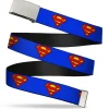 Chrome Buckle Web Belt - Superman Shield Blue Webbing