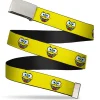 Chrome Buckle Web Belt - SpongeBob 8-Bit Smile Yellow Webbing