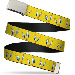Chrome Buckle Web Belt - Tweety Bird Expressions2 Webbing