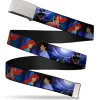 Chrome Buckle Web Belt - The Little Mermaid Ariel & Eric Scenes Webbing