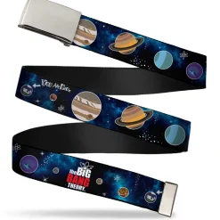 Chrome Buckle Web Belt - THE BIG BANG THEORY Planets/Space Webbing