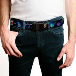 Chrome Buckle Web Belt - THE BIG BANG THEORY Planets/Space Webbing