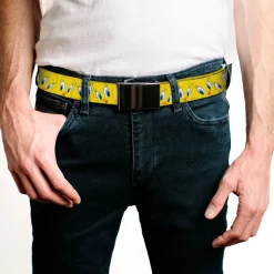 Chrome Buckle Web Belt - Tweety Bird Expressions Yellow Webbing