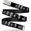 Chrome Buckle Web Belt - The Big Bang Theory Group/BAZINGA Black/White Webbing