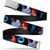 Chrome Buckle Web Belt - The Little Mermaid Ariel & Ursula Scenes Webbing