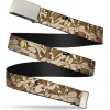 Chrome Buckle Web Belt - Wile E. Coyote Expressions Stacked Webbing