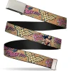Chrome Buckle Web Belt - Wonder Woman Strength & Power Webbing