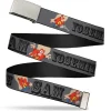 Chrome Buckle Web Belt - YOSEMITE SAM w/Poses Gray Webbing