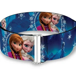 Cinch Waist Belt - Anna & Elsa Poses Castle & Mountains Blues