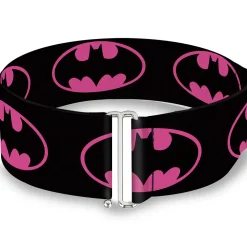 Cinch Waist Belt - Batman Shield-2 Black Fuchsia