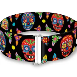 Cinch Waist Belt - Colorful Calaveras Black Multi Color