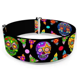 Cinch Waist Belt - Colorful Calaveras Black Multi Color