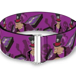 Cinch Waist Belt - Dr Facilier Tarot Card 2-Poses Shadow Man Skull & Crossbones Purples