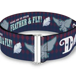Cinch Waist Belt - Dumbo 2-Poses D Icon HANG ON TO YOUR FEATHER & FLY! Diamond Checker Navy Red White