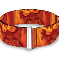Cinch Waist Belt - Hades Fiery Face CLOSE-UP Reds Oranges