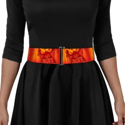 Cinch Waist Belt - Hades Fiery Face CLOSE-UP Reds Oranges