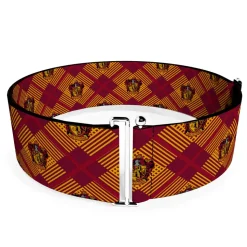 Cinch Waist Belt - Harry Potter Gryffindor Crest Plaid Reds Gold