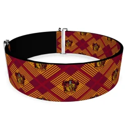 Cinch Waist Belt - Harry Potter Gryffindor Crest Plaid Reds Gold