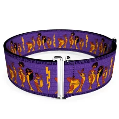 Cinch Waist Belt - Hercules The Muses Group Pose Greek Key Purples