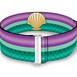 Cinch Waist Belt - Little Mermaid Stripe Shell Purple Green Gold