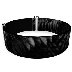 Cinch Waist Belt - Maleficent's Wing Feathers Bounding Black Grays