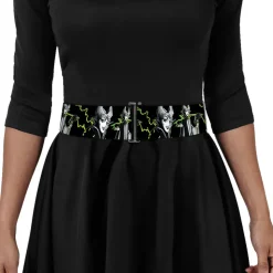 Cinch Waist Belt - Maleficent Smiling Diablo Sketch Lightning Black Grays Greens