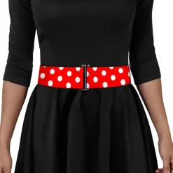 Cinch Waist Belt - Minnie Mouse Polka Dots Red White