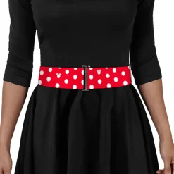 Cinch Waist Belt - Minnie Mouse Polka Dot Mini Silhouette Red White
